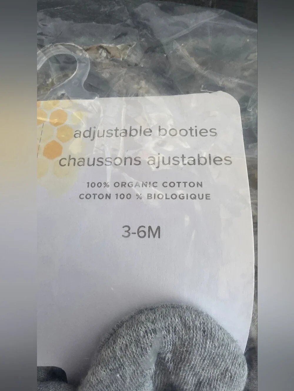 Burt's Bees Baby Grey Organic Cotton Booties